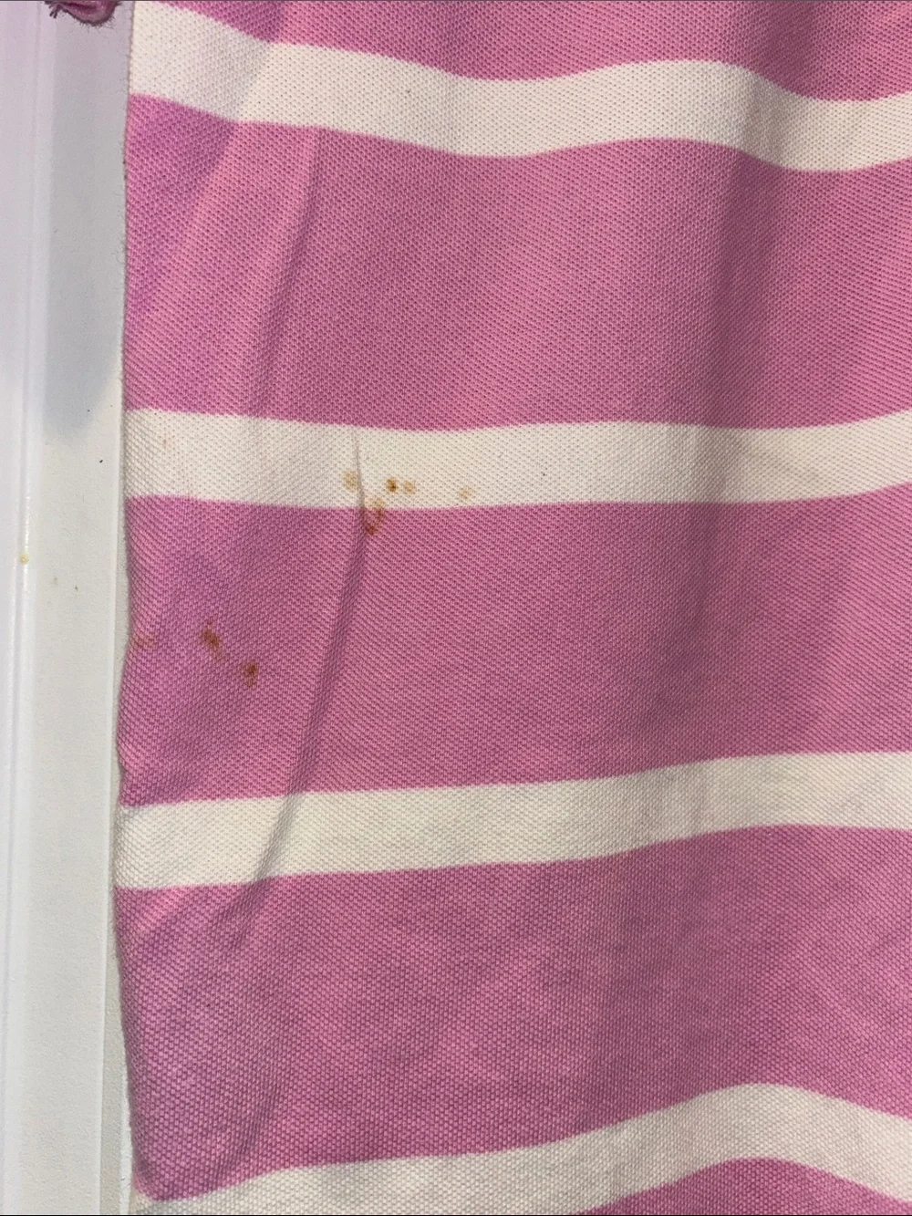 Ralph Lauren Pink and White Striped Polo with Embroidered Pony